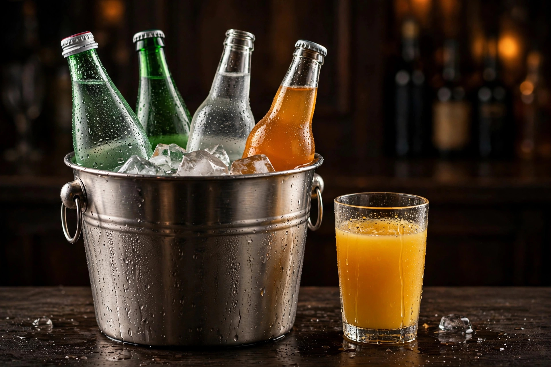 Italian sodas and water at Zibetto Espresso Bar